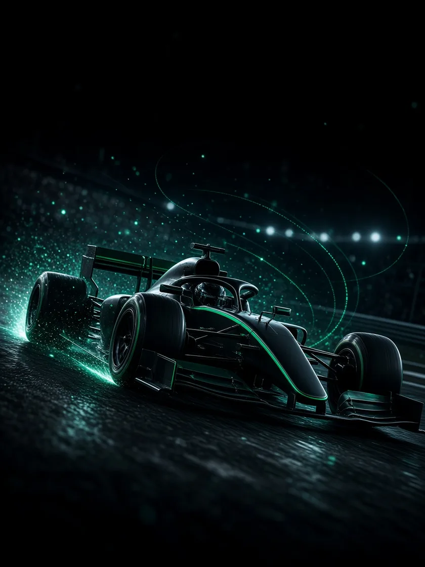 Open-wheel car in a turn